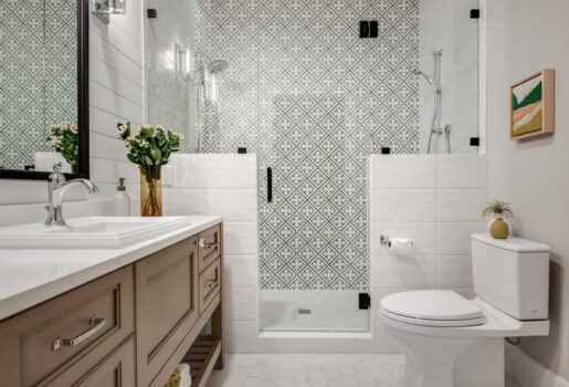 Large curbless shower.