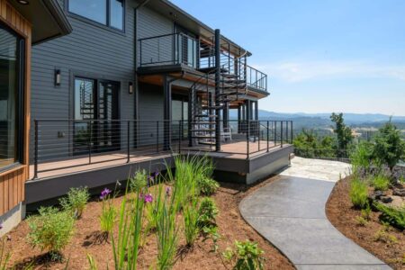 exterior spiral staircase by Neil Kelly