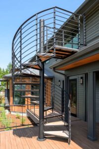 exterior spiral staircase by Neil Kelly