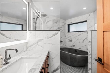 contemporary bathroom remodel by Neil Kelly