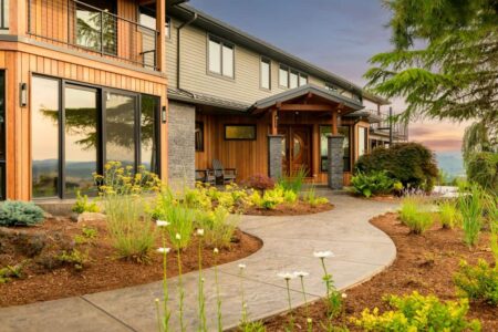 northwest contemporary home exterior front porch