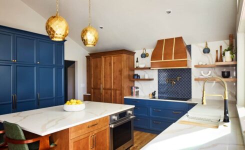 a remodeled kitchen with transitional contemporary design