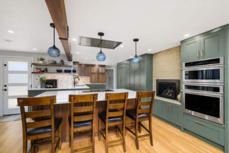 A remodeled kitchen in Eugene, Ore with a new open concept