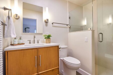 A remodeled guest bathroom in southwest Portland