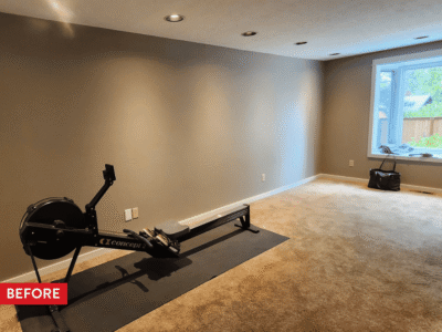 An unused primary bedroom before remodeling