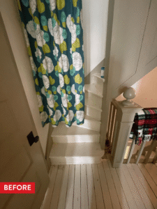 Stairway to the attic before remodeling