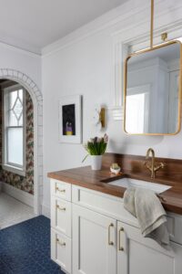 The remodeled primary bathroom vanity