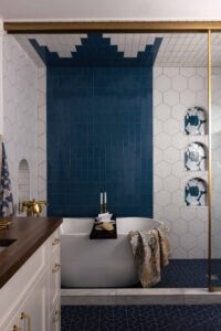 The remodeled primary bathroom