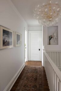 The remodeled second floor hallway